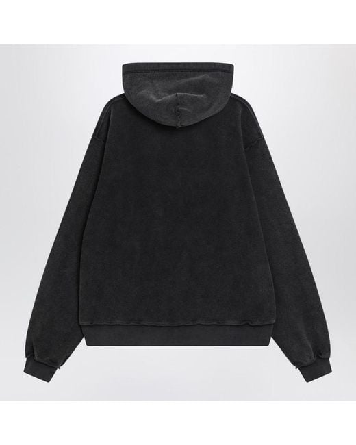Balenciaga Black Faded 3B Sports Icon Hooded Sweatshirt for men