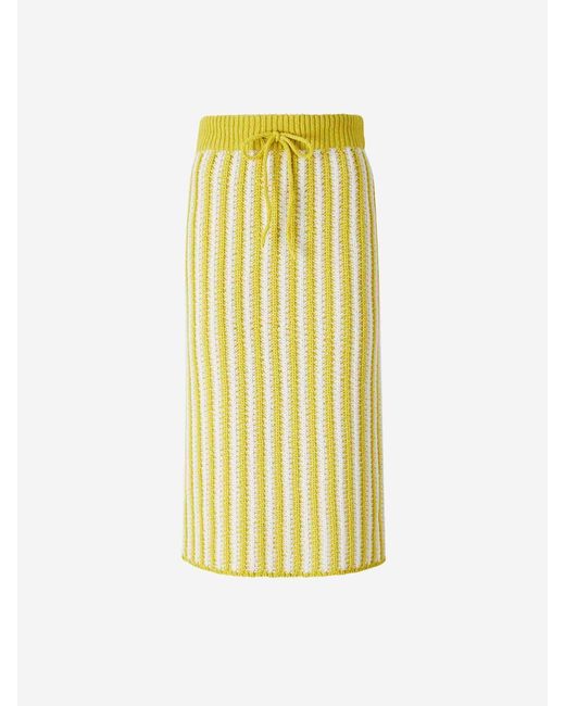 Fabiana Filippi Yellow Midi Knit Skirt