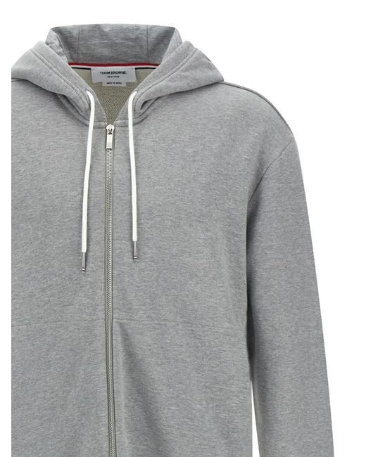 Thom Browne Gray '4Bar' Hoodie for men