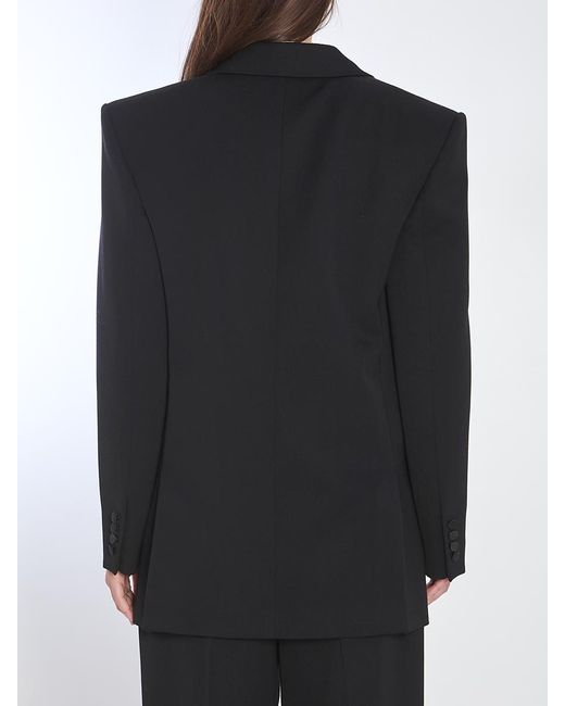 Saint Laurent Black Double-breasted Tuxedo Jacket