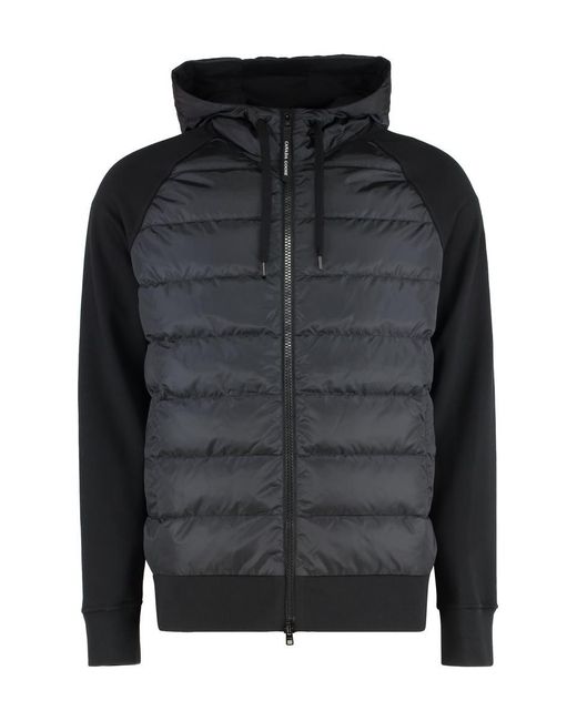Canada Goose Black Hybridge Huron Padded Panel Hoodie for men