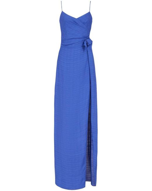 Emporio Armani Blue Crepe Midi Dress