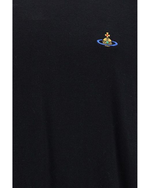 Vivienne Westwood Black Jersey With Orb Logo for men