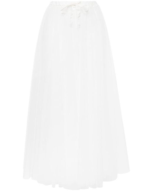 Forte Forte White Chic Tulle Skirt With Jersey Coulotte