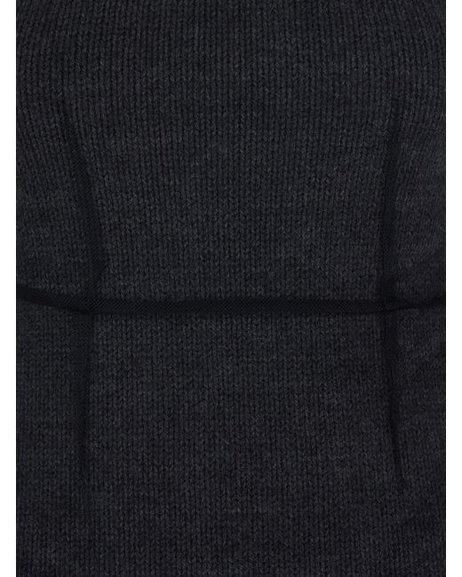 MSGM Black High Neck Dress With Logo Patch Applied On The Back