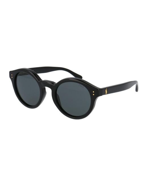 Polo Ralph Lauren Black Round Frame Sunglasses