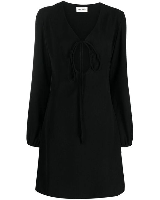 P.A.R.O.S.H. Black Abito V-neck Keyhole Dress