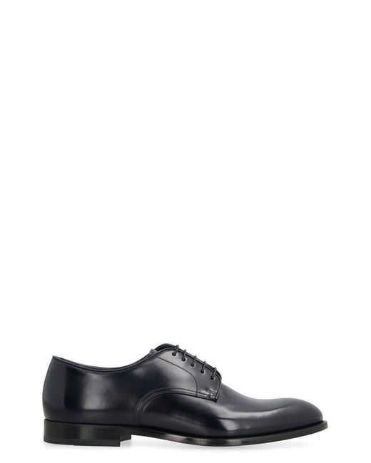 Doucal's Black Leather Loafers for men