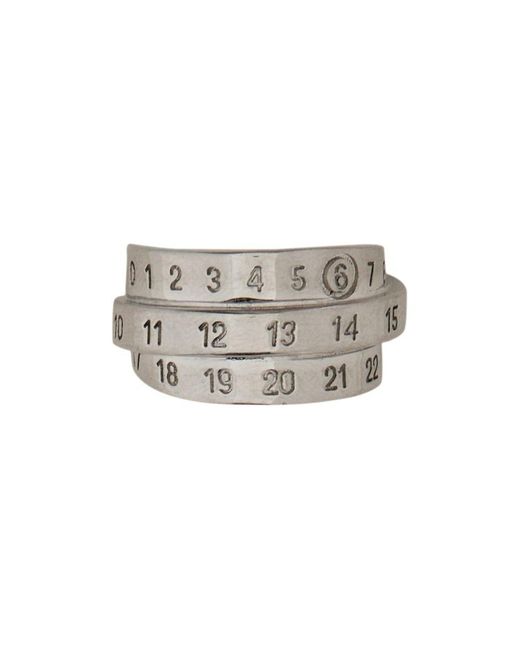 MM6 by Maison Martin Margiela White Triple Ring Minimal Numeric