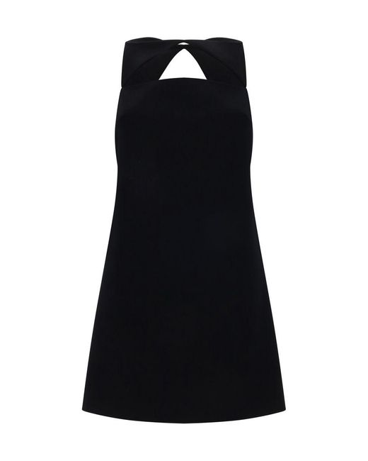 Versace Black Virgin Wool Blend Dress