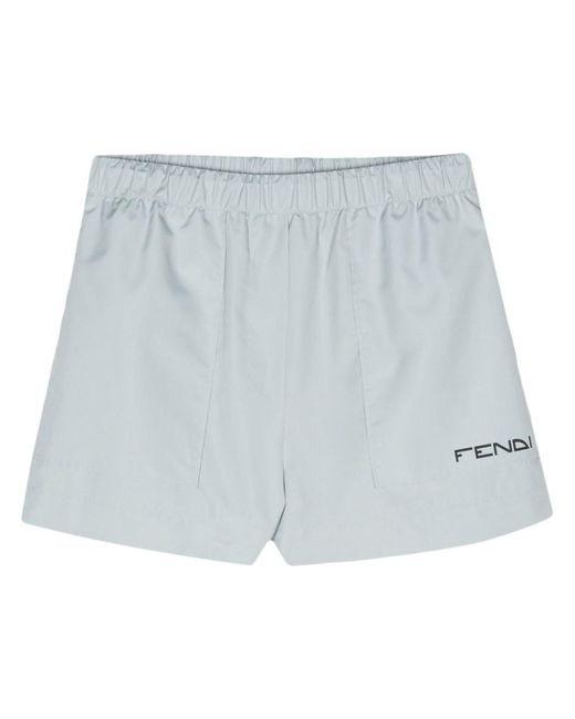 Fendi Blue Nylon Shorts