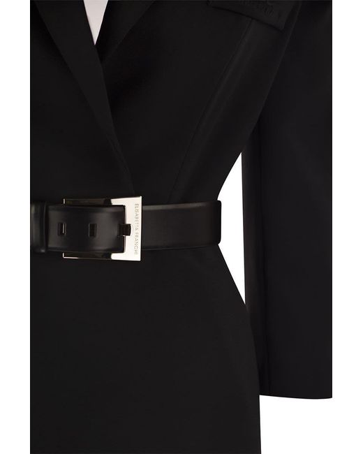Elisabetta Franchi Black Robe-manteau In Crepe With Cut Out Back