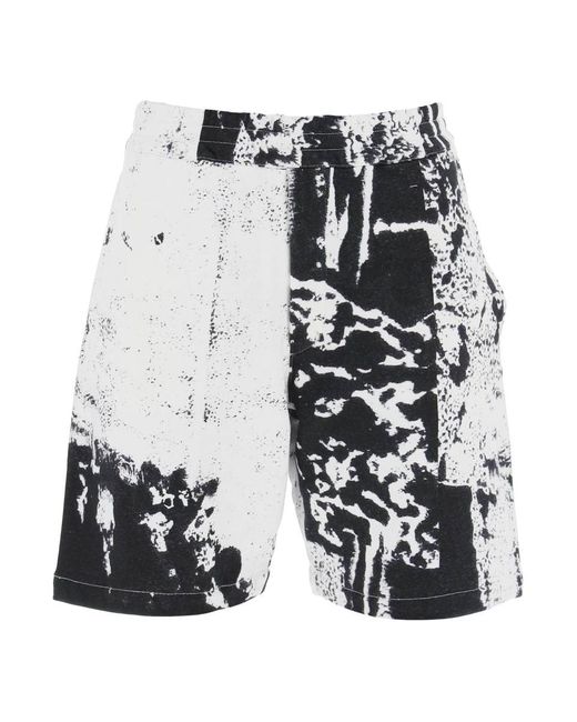 Alexander McQueen White Fold Print Sweat Shorts for men