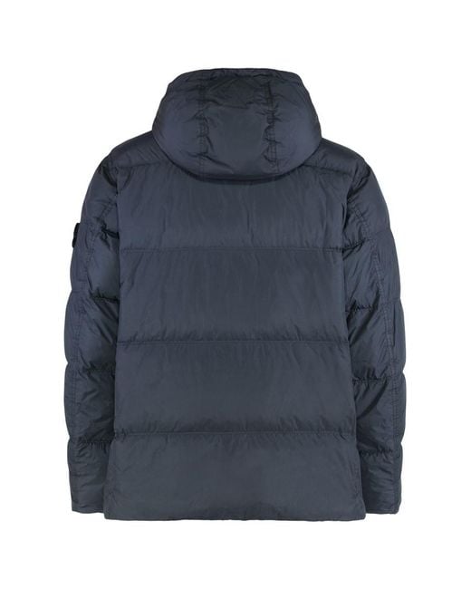 Stone Island Blue Hooded Jacket
