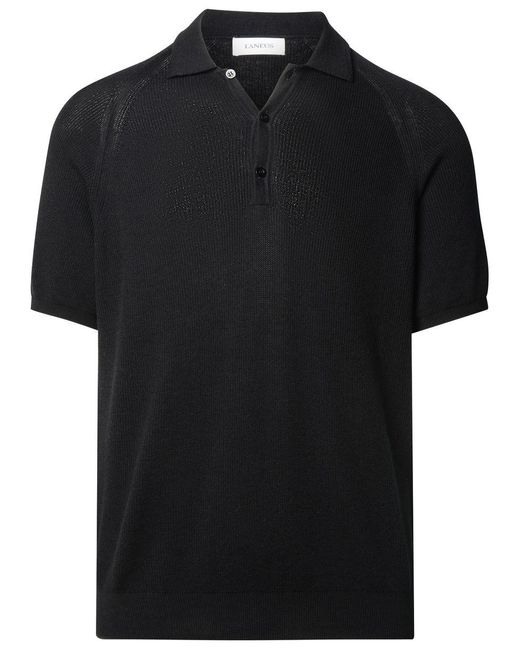 Laneus Black Polo Shirt for men