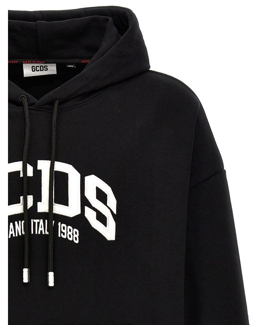 Gcds Black Logo Loose Sweatshirt for men