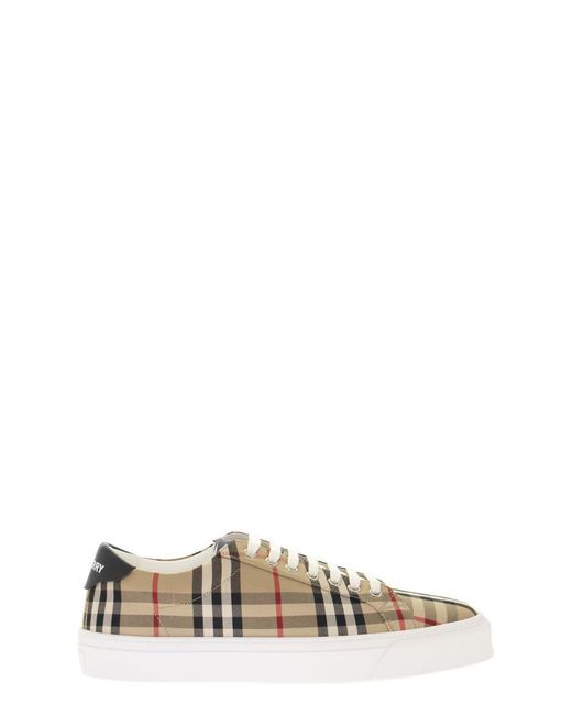 Burberry New Rangleton - Sneaker With Vintage Check Pattern And Leather ...