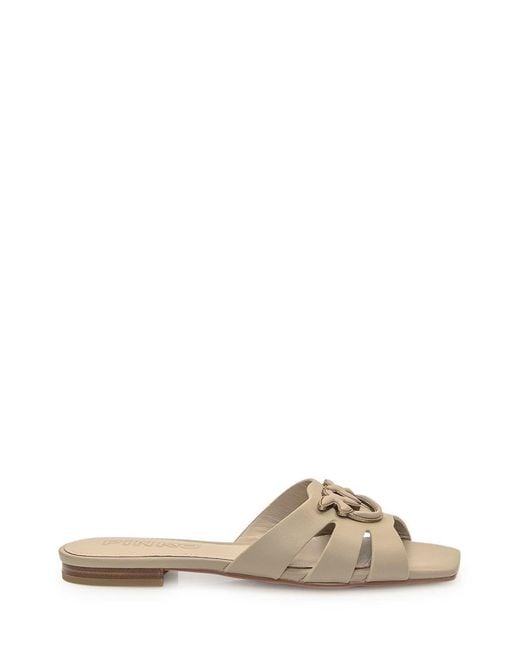 Pinko Natural Leather Slipper Sandal