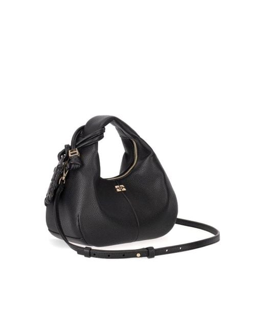 Ganni Black Hobo Mini Bag