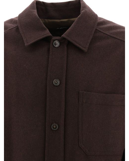 A.P.C. Brown "jasper" Overshirt Jacket for men