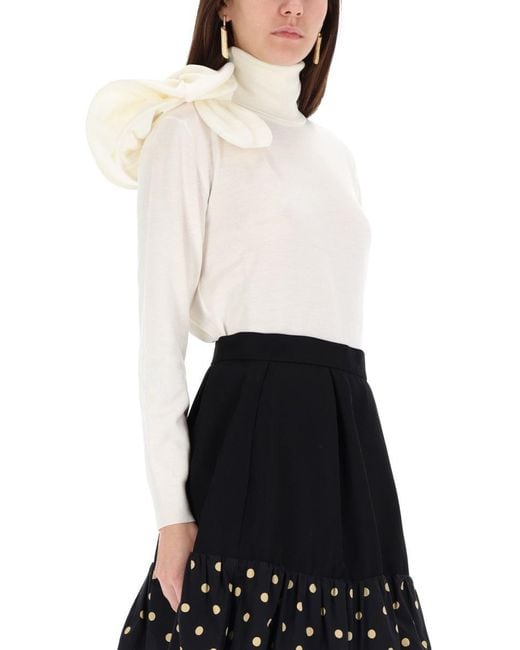 Moschino White Mesh With Flower Detail