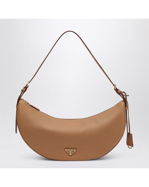 Prada White Demi-Lune Shoulder Bag Large Natural