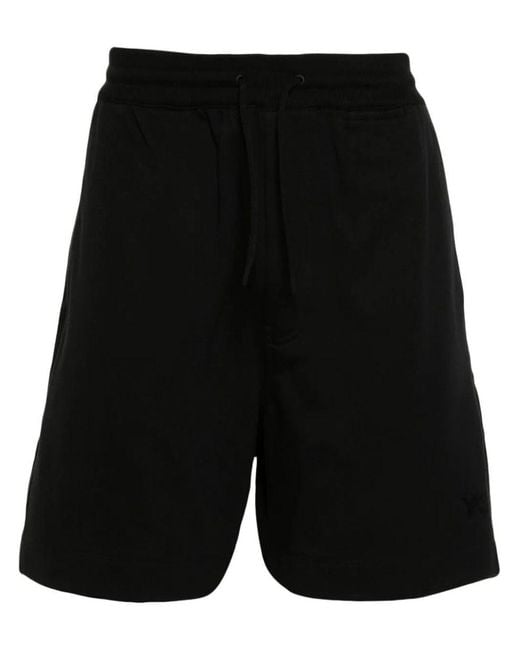 Y-3 Black Cotton Blend Shorts for men