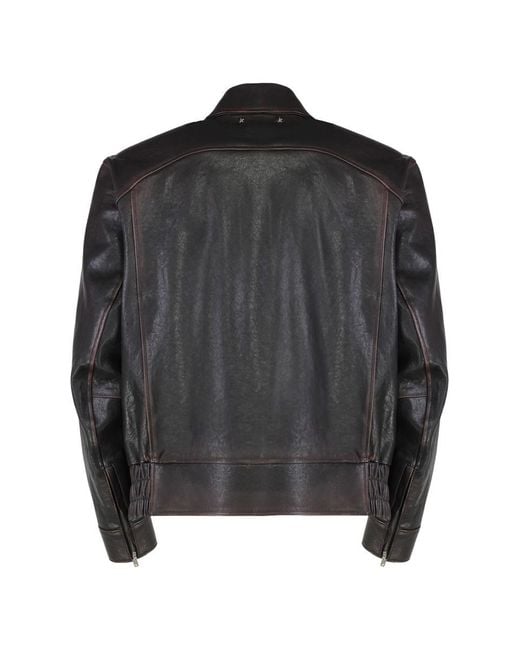 Golden Goose Deluxe Brand Black Leather Jacket for men