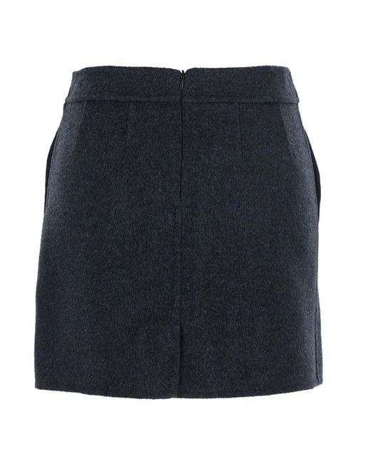 Semicouture Blue 'Ilaria' Skirt With Side Pockets