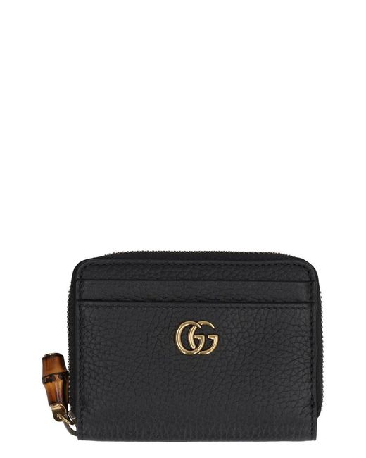 Gucci Black Logo Detail Leather Card Holder