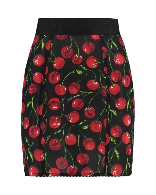 Dolce & Gabbana Red Printed Mini-skirt