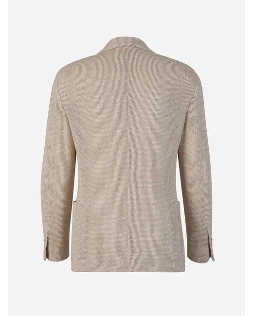 Lardini Natural Cotton Knitted Blazer for men