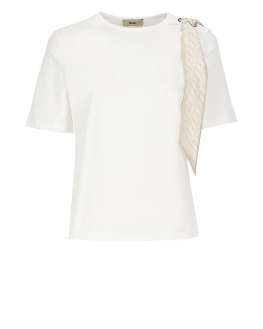 Herno White Cotton T-Shirt