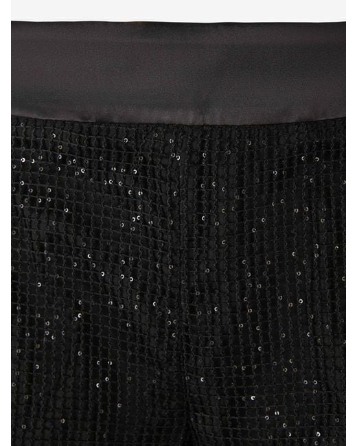Peserico Black Openwork Sequin Trousers