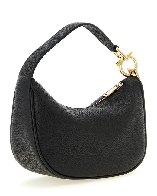 Ferragamo Black 'Gancini' Handbag