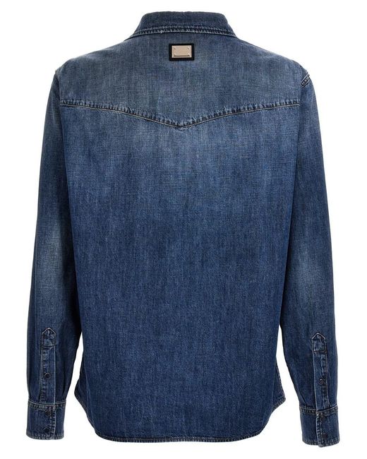 Dolce & Gabbana Blue Denim Shirt Shirt, Blouse for men
