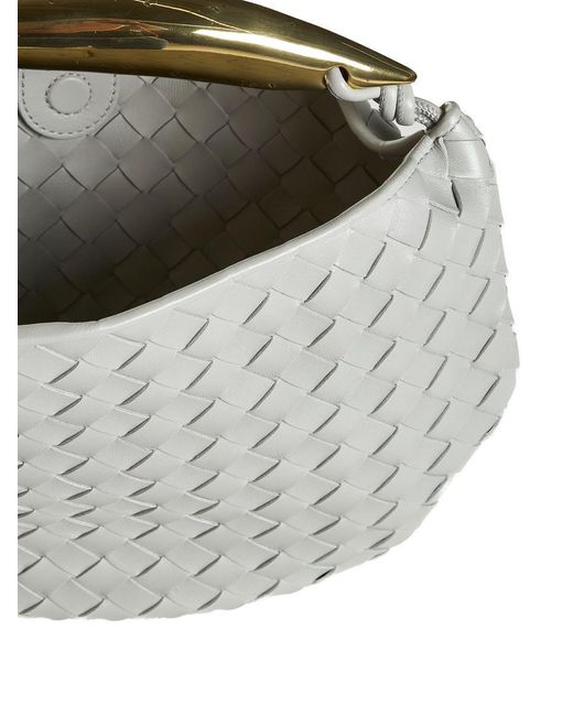 Bottega Veneta White Mini Sardine Leather Crossbody Bag