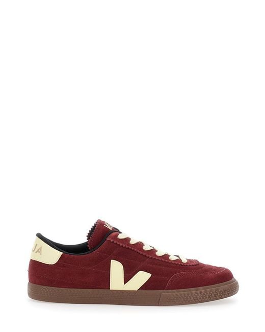 Veja Red 'Panenka' Bordeaux Low Top Sneakers With Logo Patch On The Side And Contrasting Heel With Logo Lettering