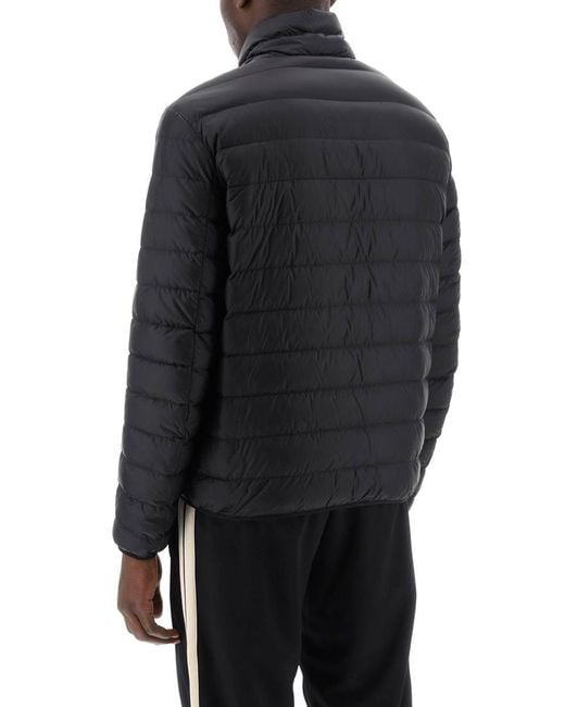 Palm Angels Black Lightweight Down Jacket With Embroidered Logo for men