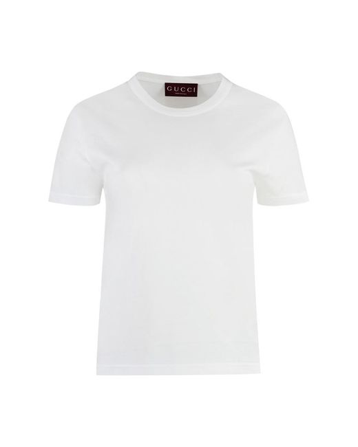 Gucci White Cotton Crew-neck T-shirt