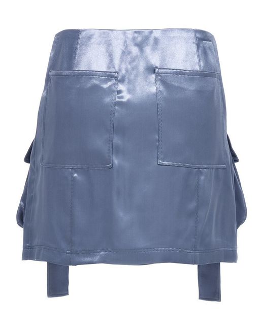 Fendi Blue Satin Miniskirt