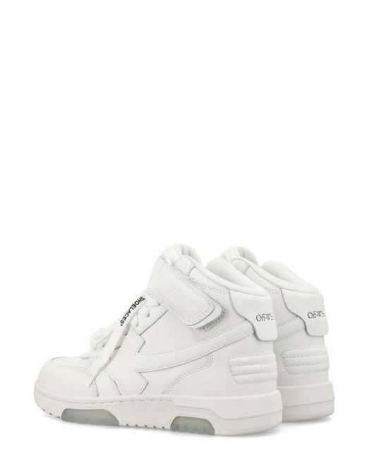Off-White c/o Virgil Abloh White Off- Out Of Office Mid-Top Calf Leather Sneakers