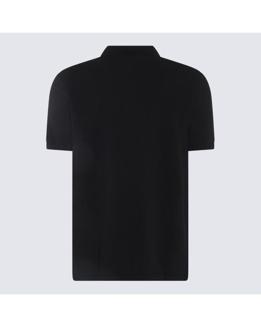 Maison Kitsuné Black Cotton Fox Head Polo Shirt for men