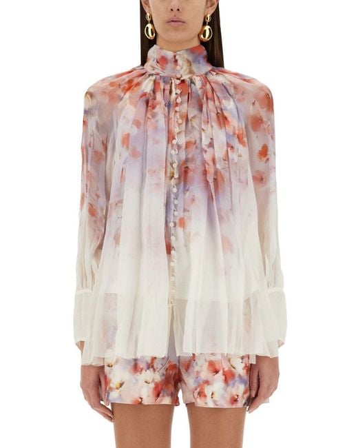 Zimmermann Multicolor Smock Blouse "Crush"