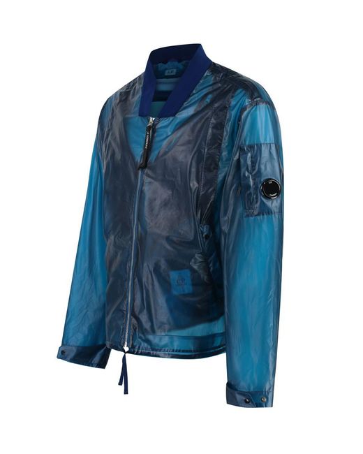 C P Company Blue Techno Fabric Jacket for men