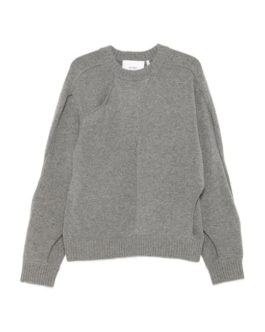Axel Arigato Gray "Stitch Paneled" Sweater for men