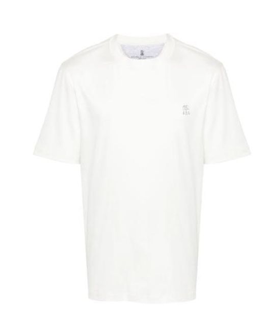 Brunello Cucinelli White T-Shirts And Polos for men