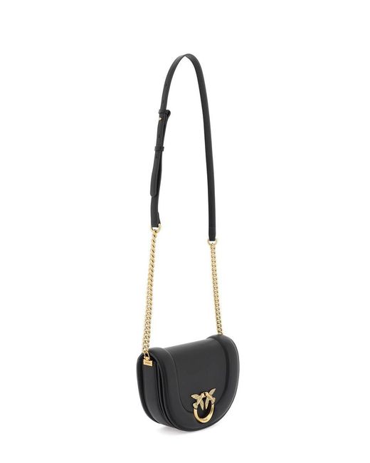 Pinko Black Mini Love Bag Click Round Leather Shoulder Bag