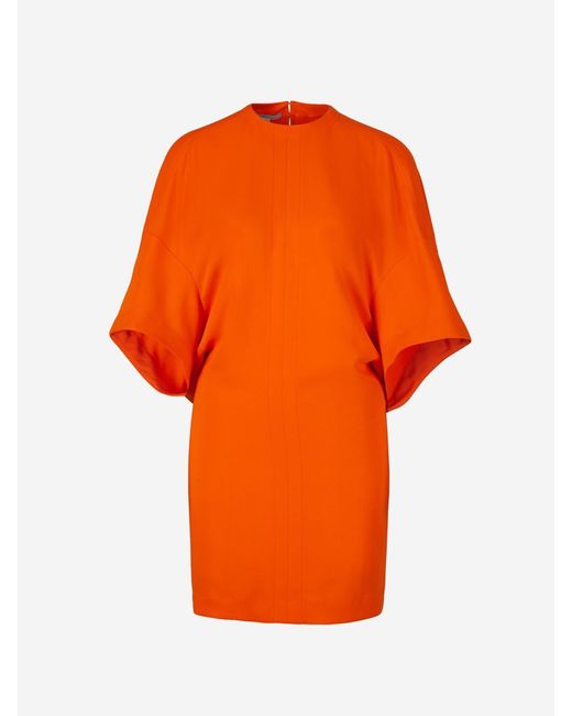 Stella McCartney Orange Oversized Sleeves Dress
