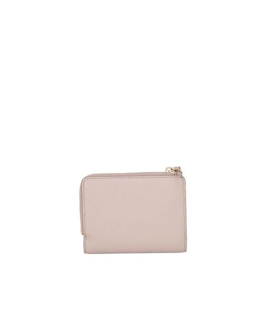 Tory Burch Pink Saffiano Leather Zip Cardholder